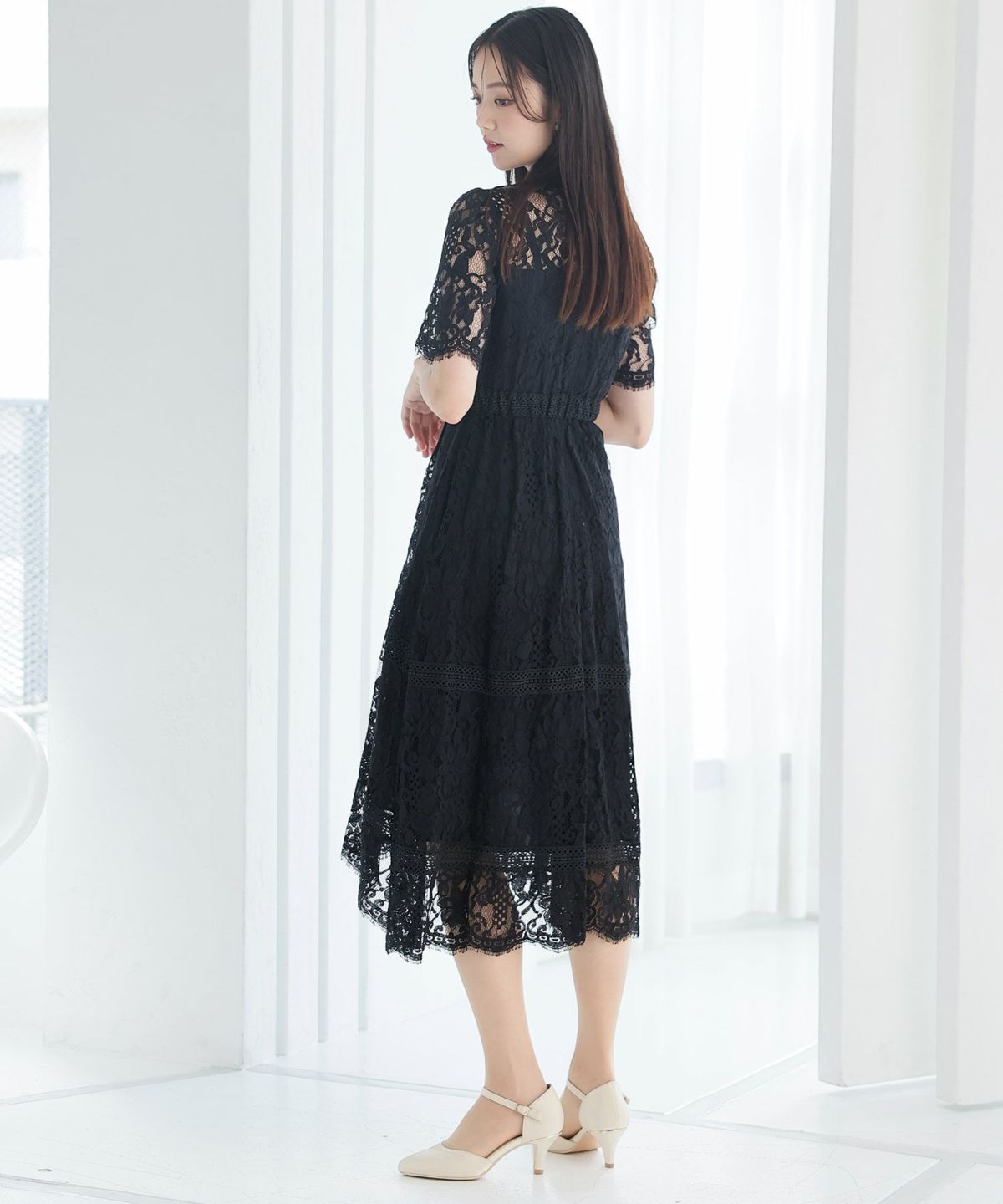 フィッシュテールオールレースドレス｜PourVous