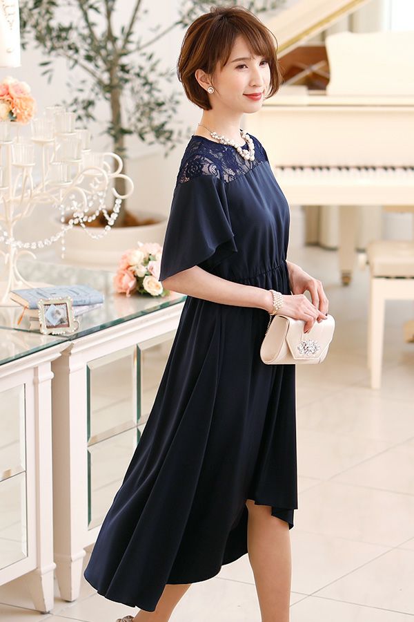 【タグ付】定価3.6万 リナシメント フィッシュテールドレス ネイビー タグ付】定価3.6万 リナシメント フィッシュテールドレス