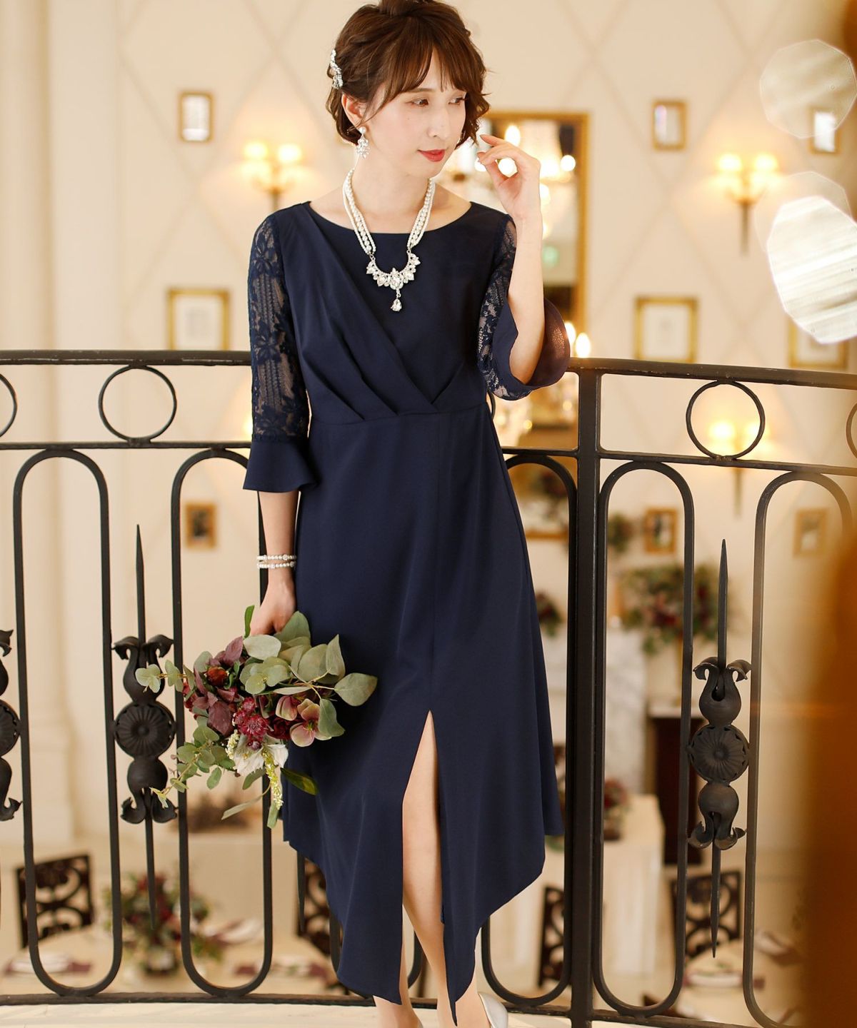 タック＆スリット ワンピース