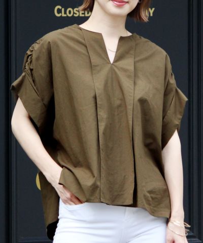 シャーリング プルオーバーシャツ