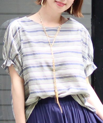 マルチストライプ プルオーバーシャツ