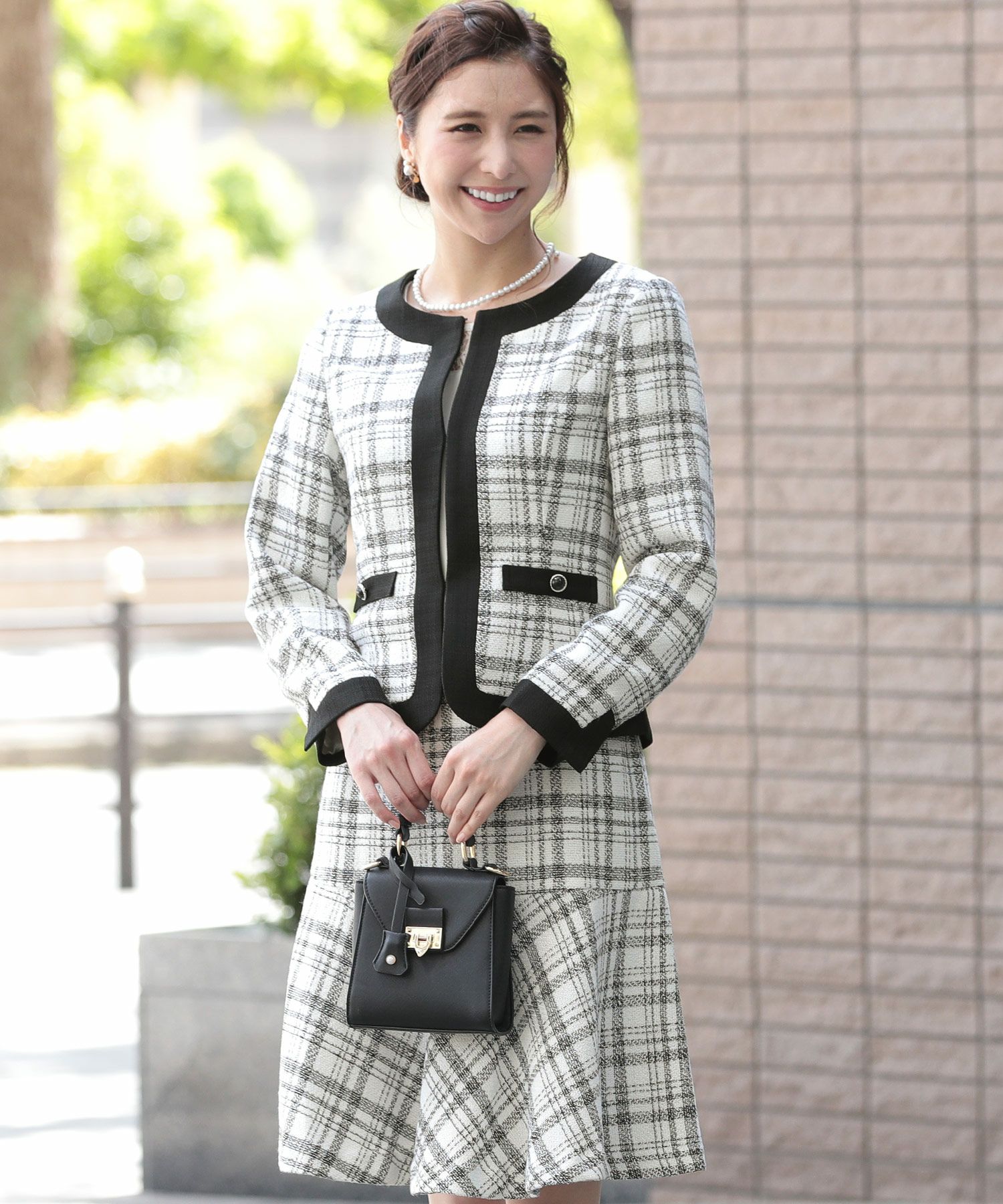 チェックツイードスーツセット2点セット