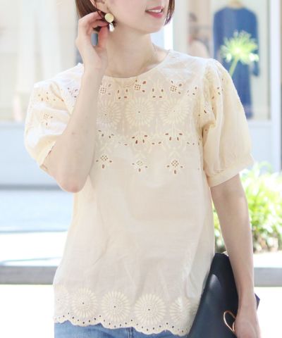 刺繍コットントップス