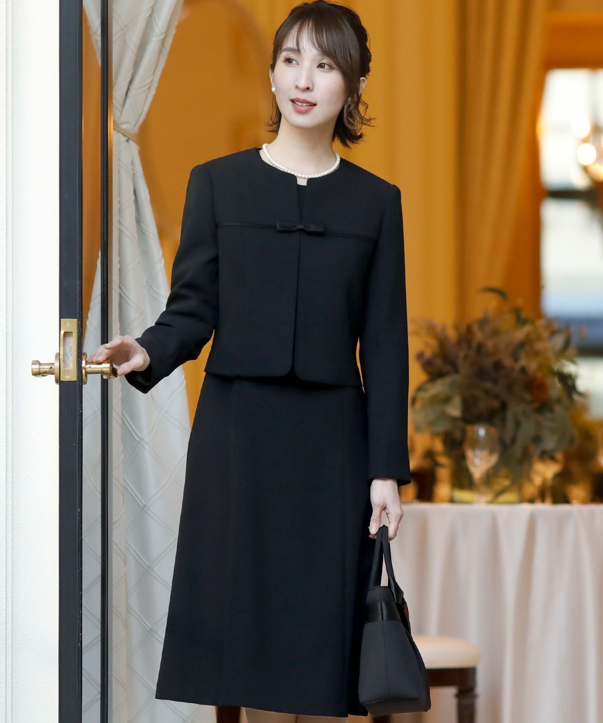 ノーカラーフォーマルスーツ2点セット