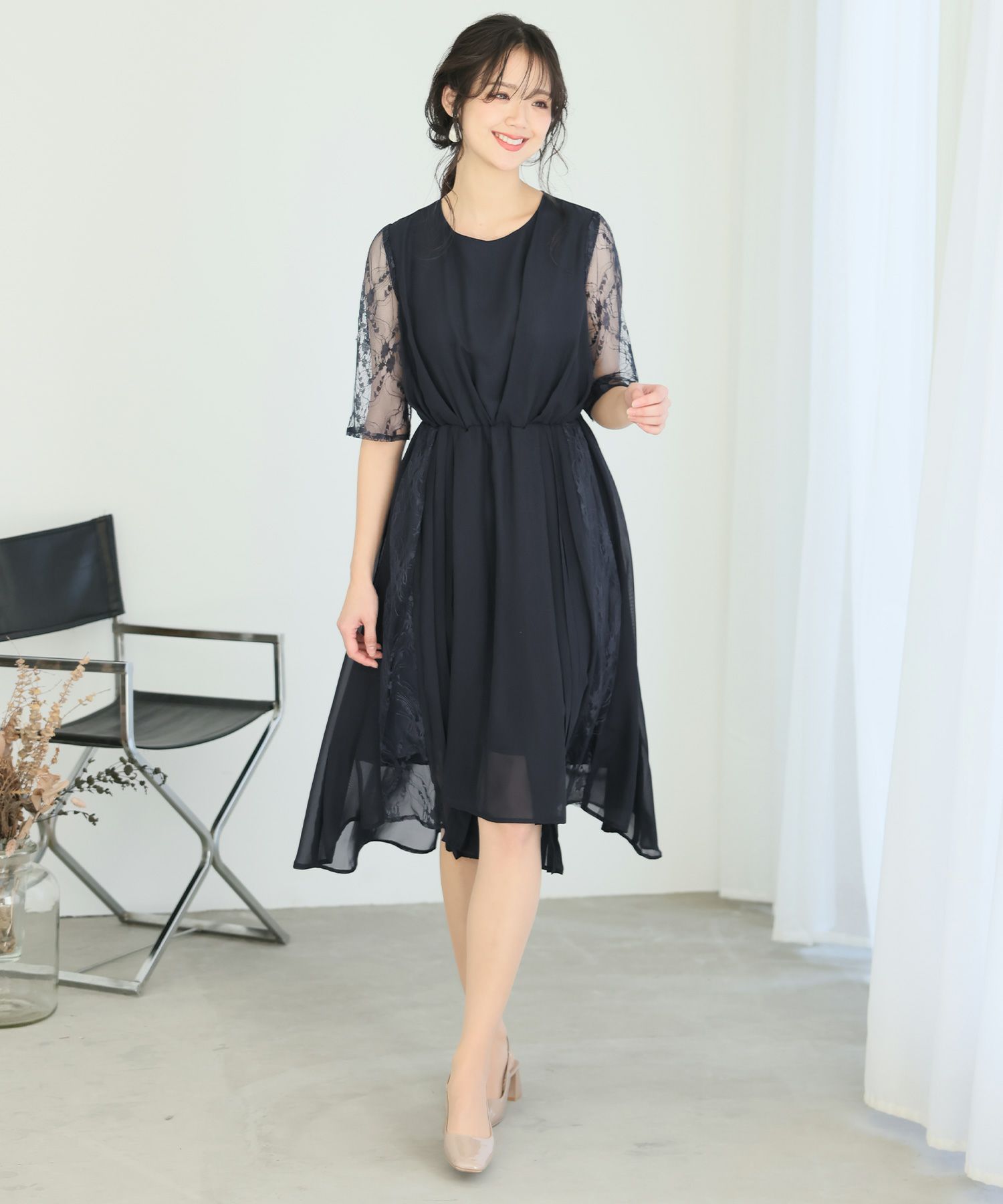 アシメトリーヘムワンピース｜PourVousドレス