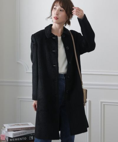 ステンカラーアルパカ＆ウールコート