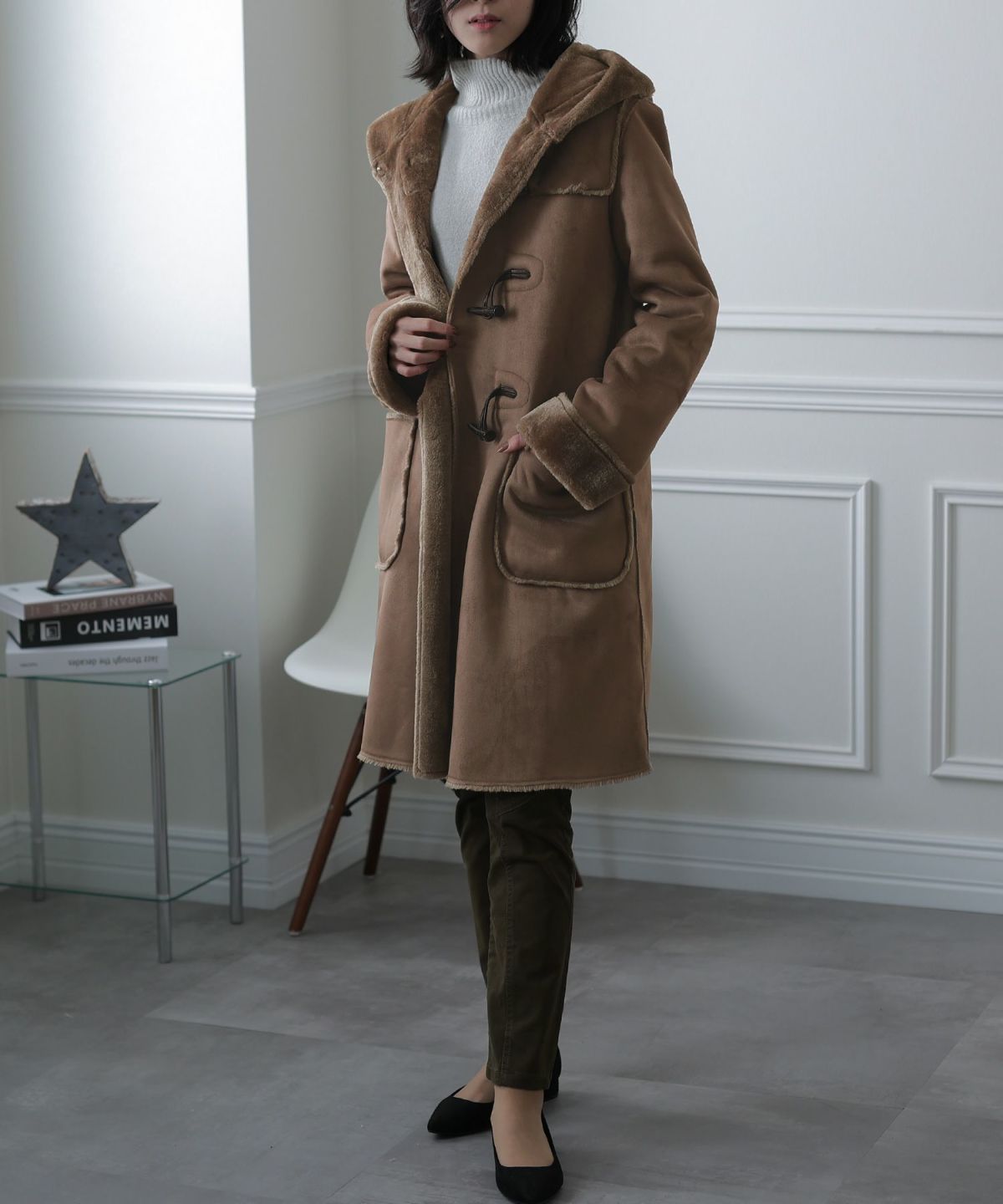 フェイクムートンダッフルコート