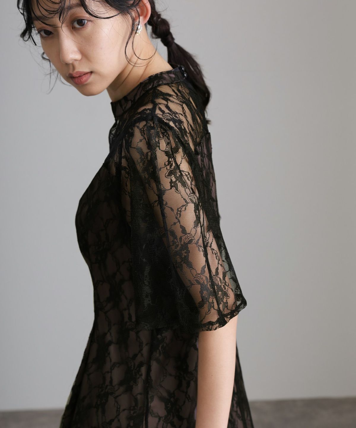 総レースAラインワンピース｜PourVous