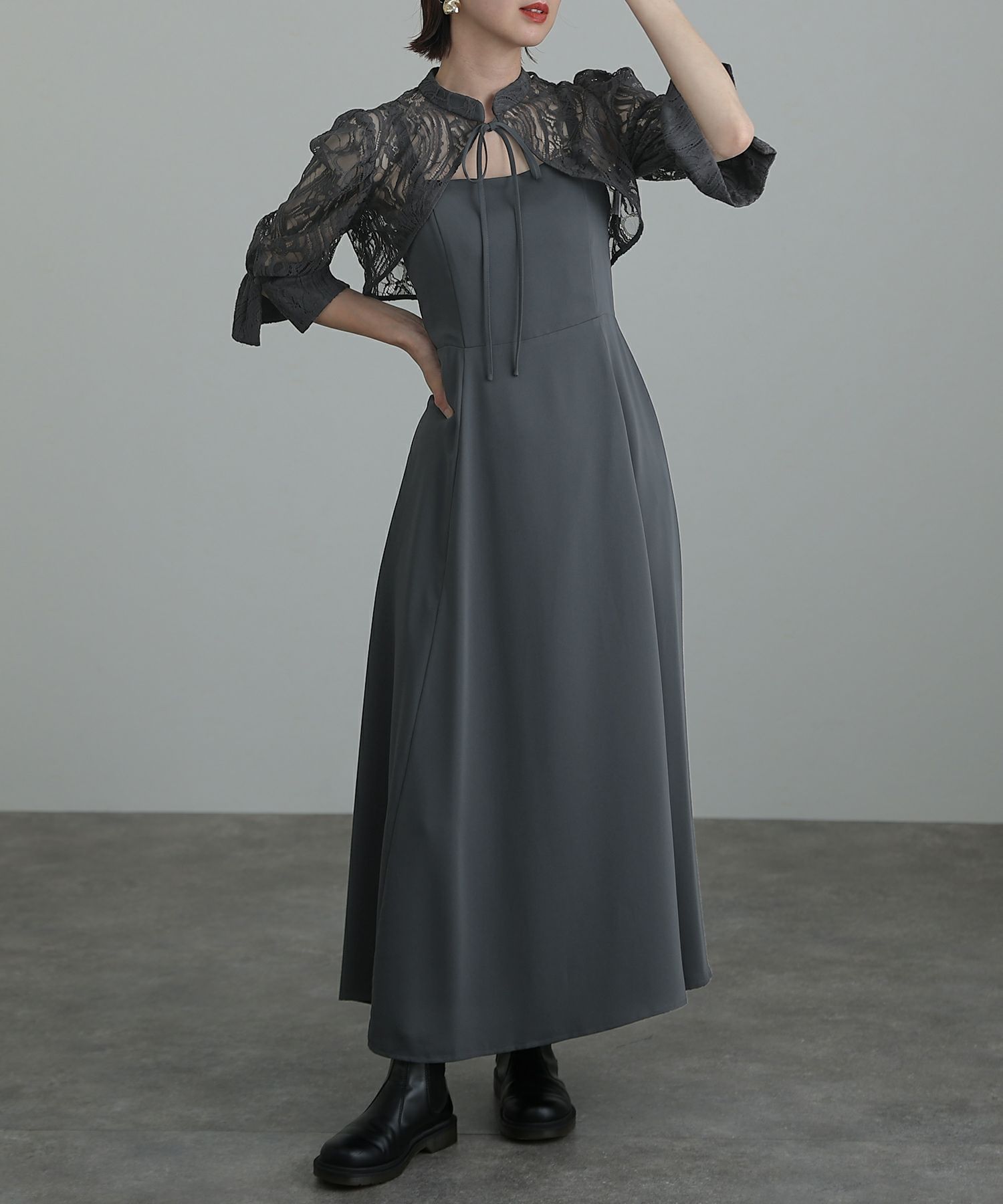 レースボレロセットアップワンピース｜PourVous