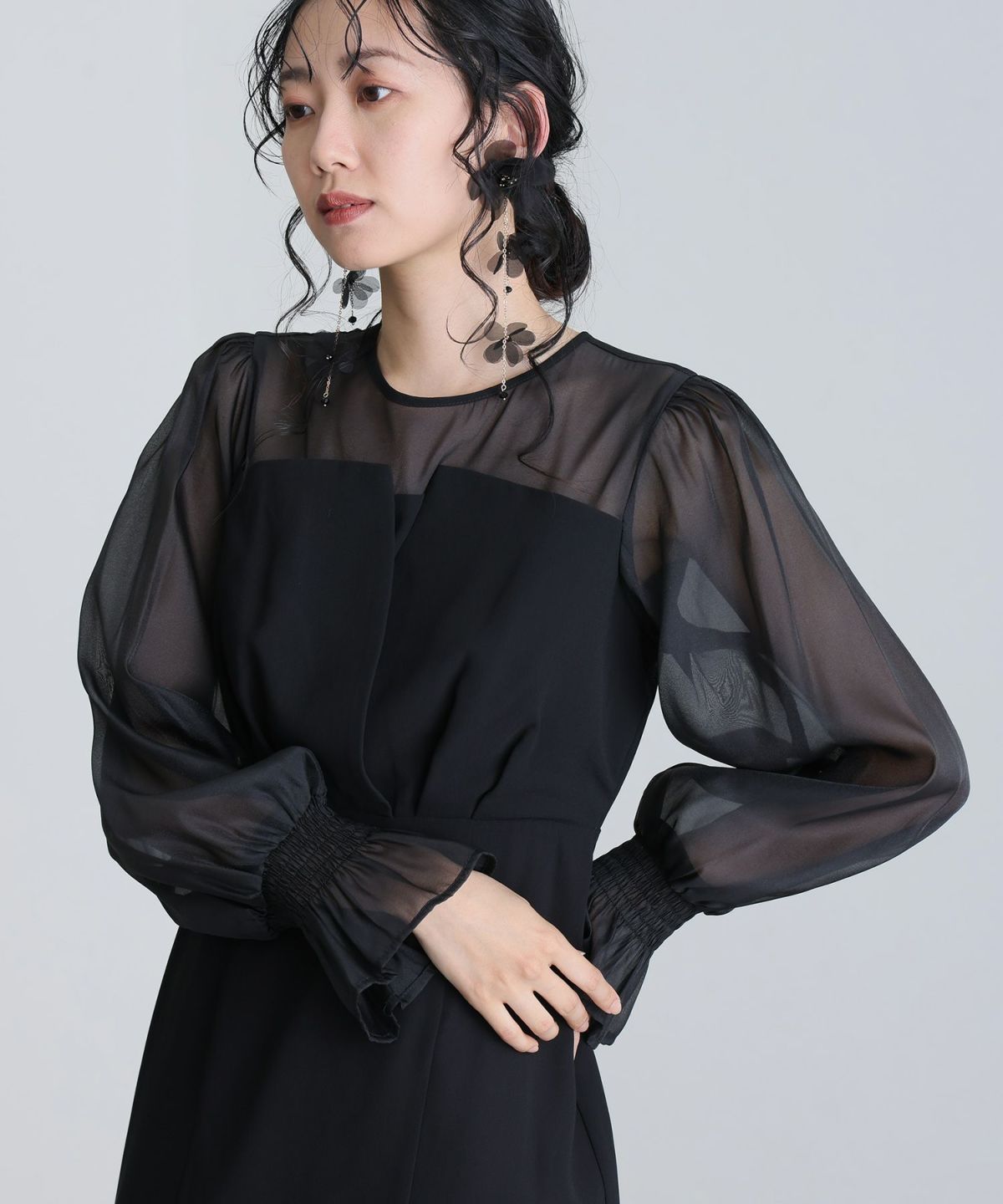 シフォンビスチェタイトワンピース