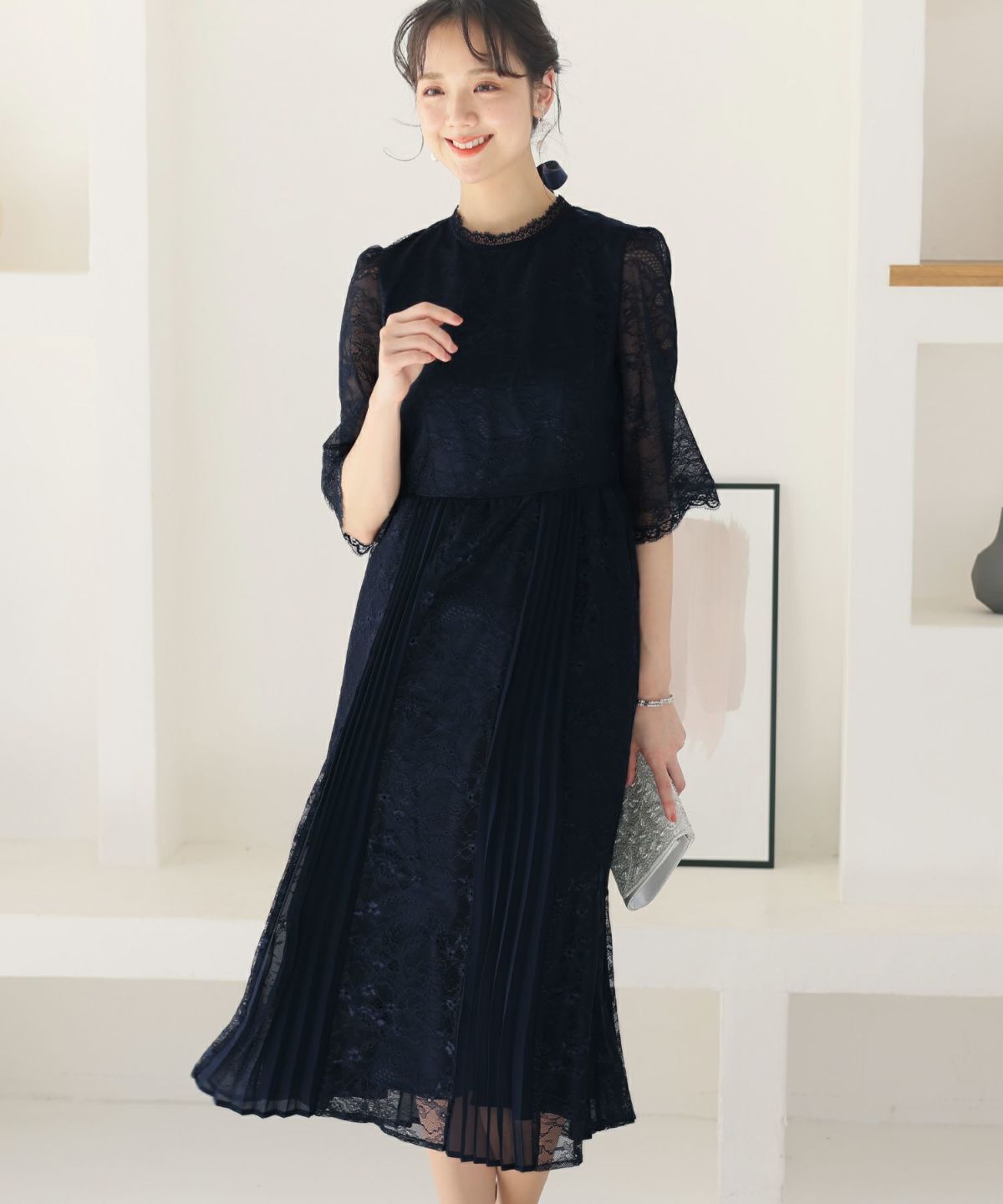 ラッフルフリルレース花柄ワンピース | レディース服・レディースファッションならアクシーズファム公式通販