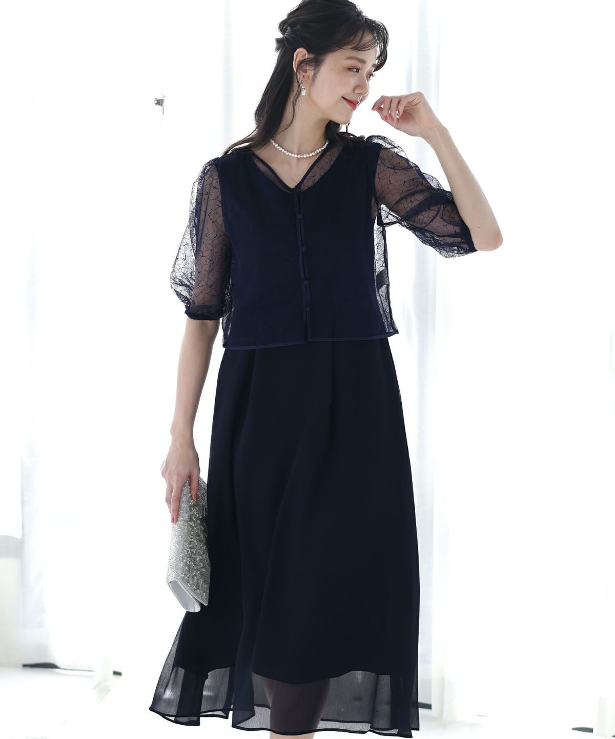 レースボレロ付き2WAYドレス｜PourVous