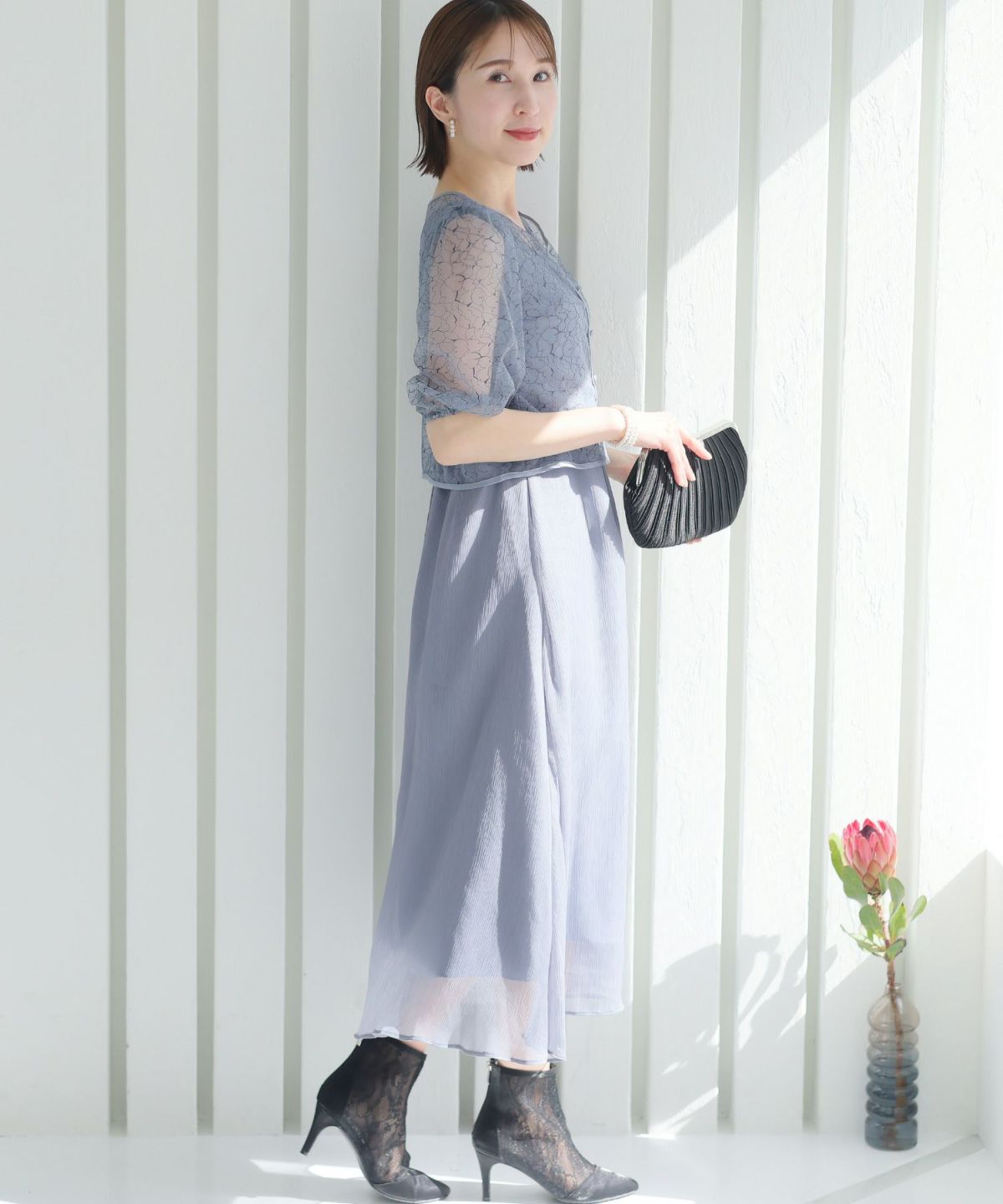 PourVous　プールヴー　2wayレースボレロ×マーメイドドレス　お呼ばれ プールヴー PourVous 結婚式ワンピースドレスマーメイドレース