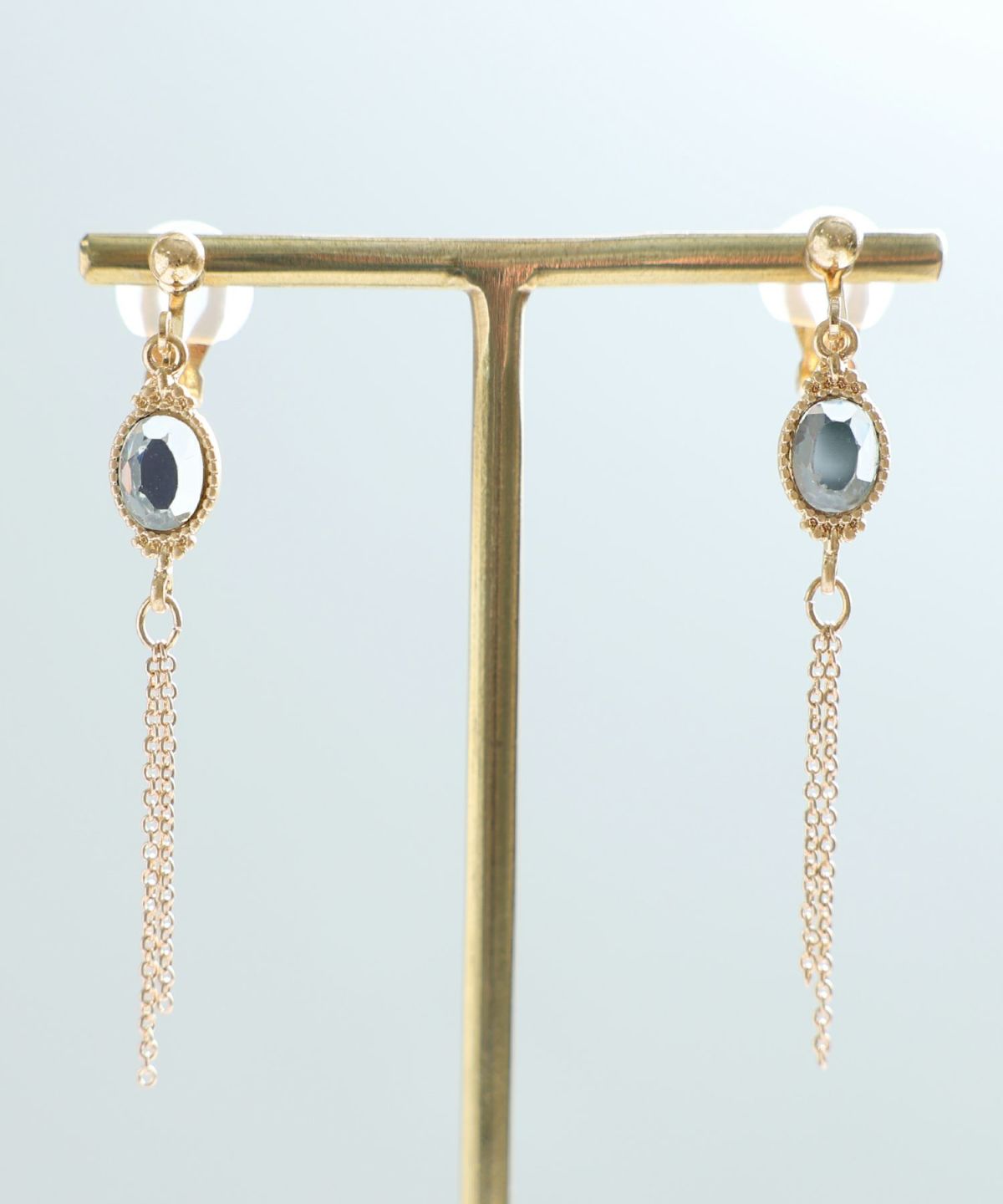 スワロフスキー×チェーンイヤリング