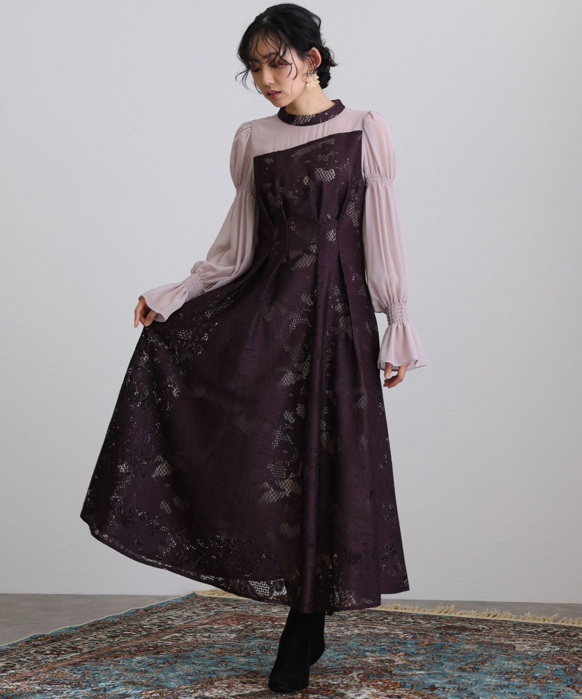 アシンメトリータックドレス｜PourVous