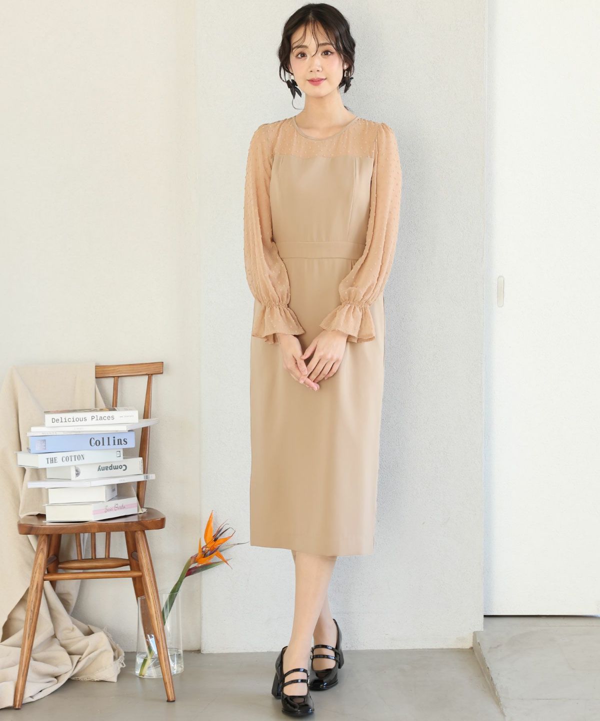 フロッキードットチュールワンピース｜PourVous