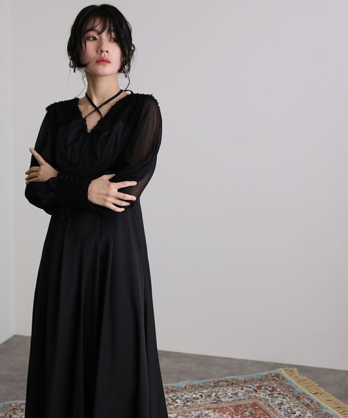 未使用級✨定価12万 フォクシー ジャガードニットドレス フレア ブラック 38 新色追加】ジャガードニットフレアワンピース≪手洗い可能≫ | QUEENS