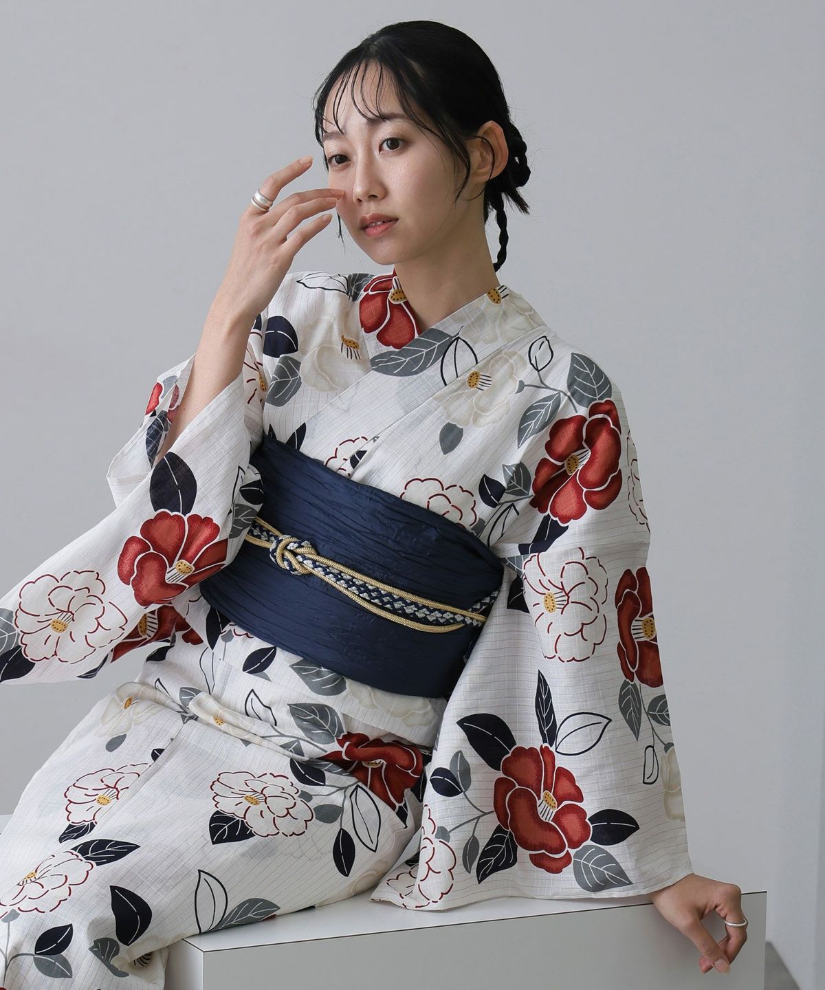 ガーリー浴衣2点セット選べる19種類（浴衣/兵児帯 or 半巾帯）