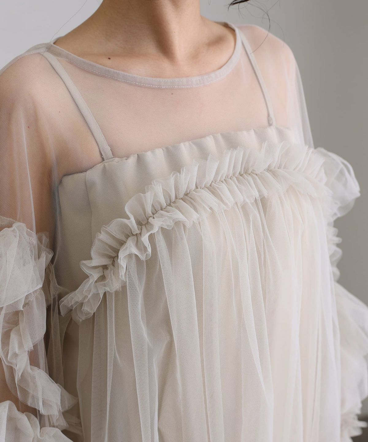 ギャザーチュールトップス | PourVous（プールヴー）パーティードレス