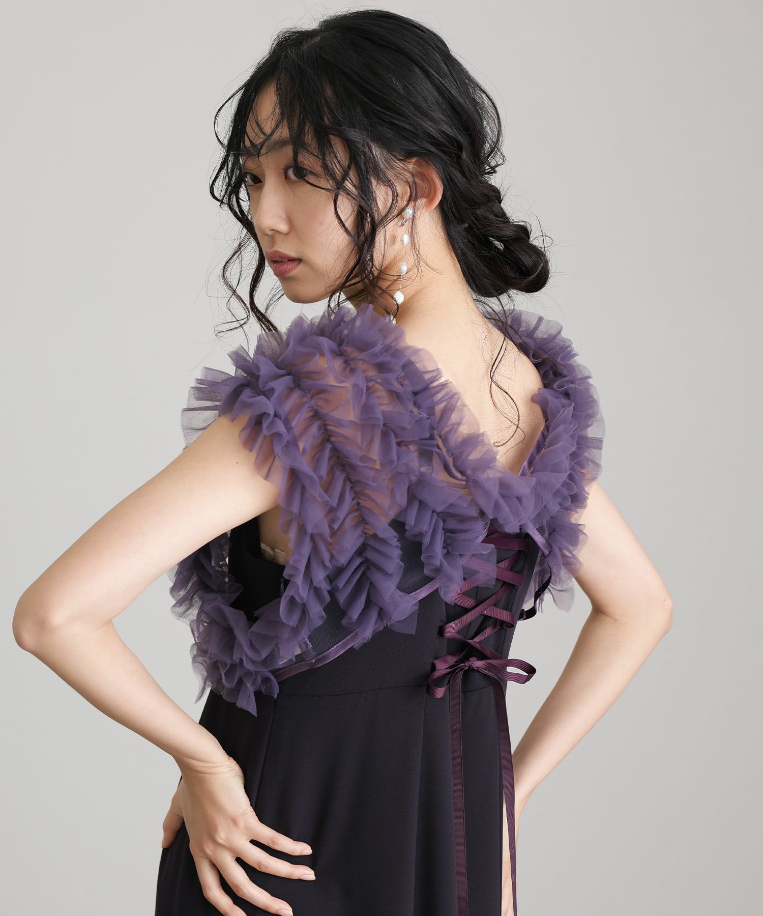 ワンピース＆前開きチュールベスト | PourVous（プールヴー