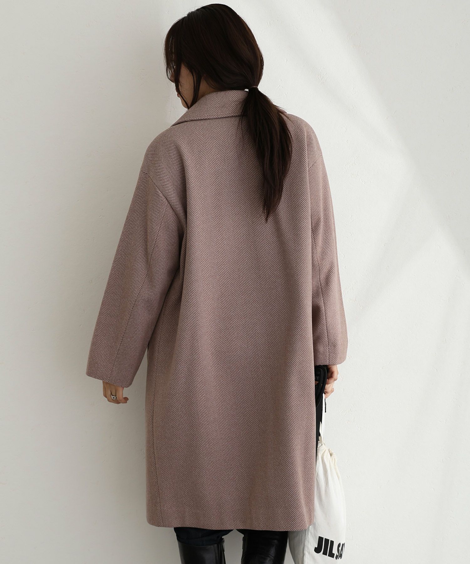 家で洗えるヘリンボーン柄 コート | PourVous（プールヴー）パーティー