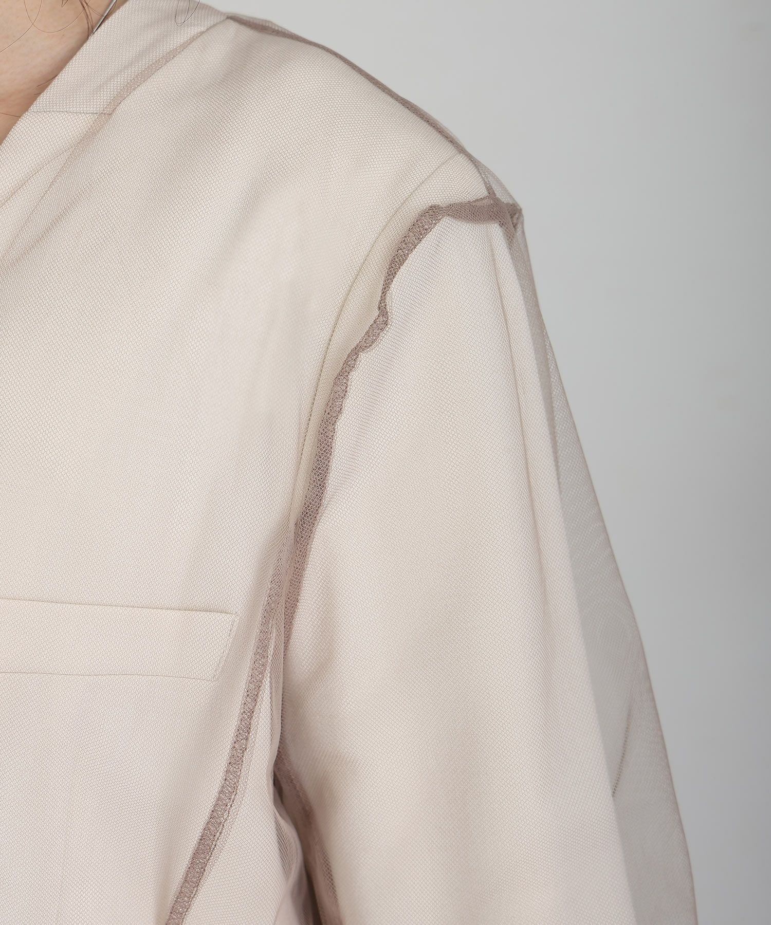 ボクシーレイヤードチュールジャケット | PourVous（プールヴー