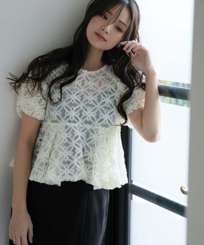本日限定価格●美品●プールヴー 刺繍 エンブロイダリー 2XL ゆったり 大きい エンブロイダリースリーブワンピース｜PourVous