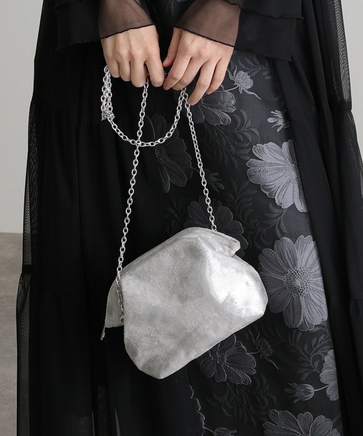 シャイニーPUレザーミニクラッチバッグ