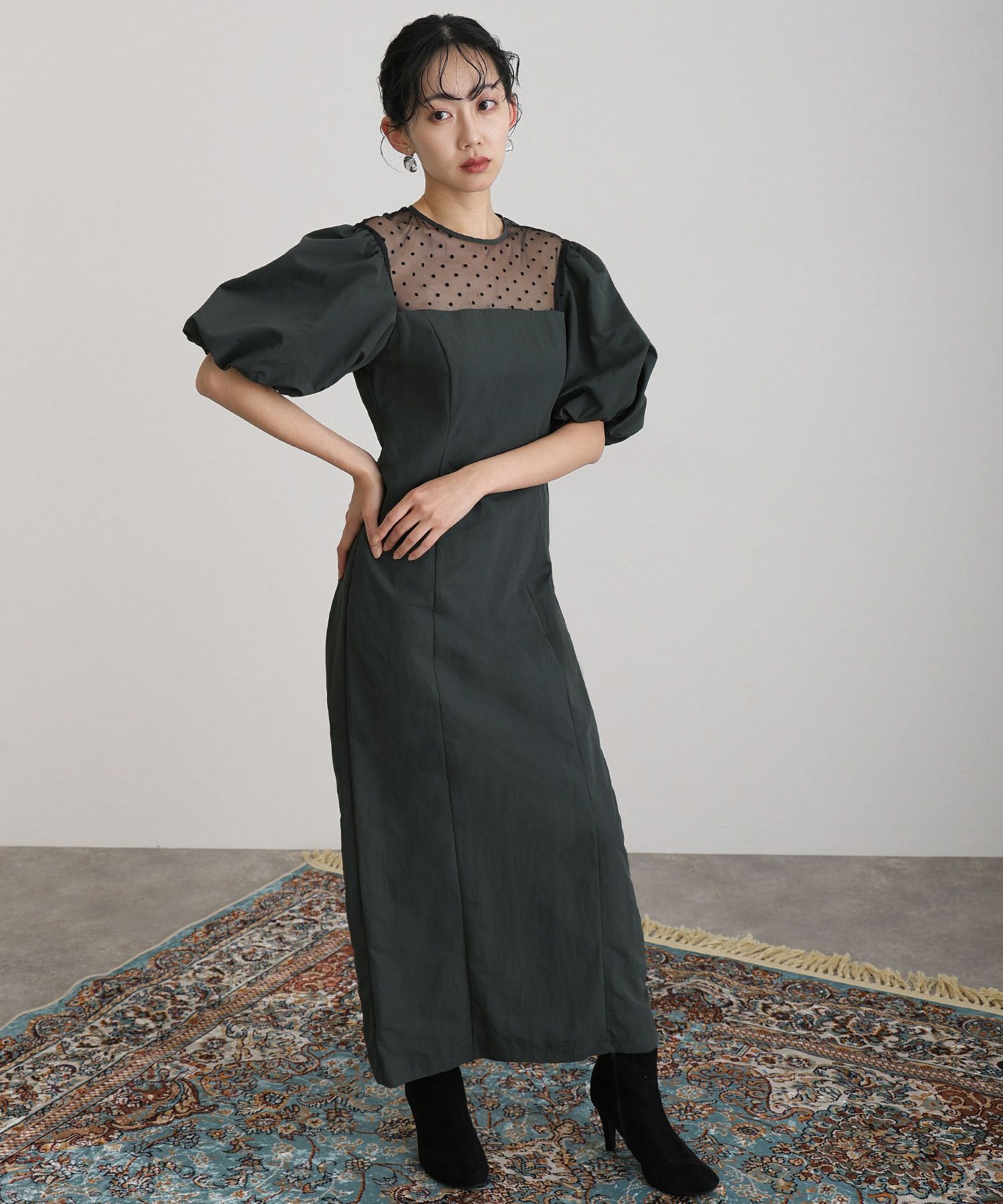 デコルテドットドレス | PourVous（プールヴー）パーティードレス専門店