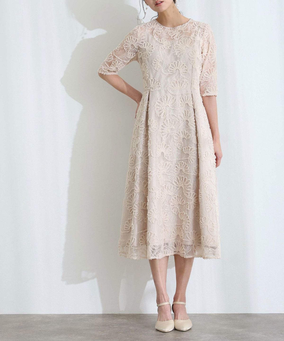 モールレースリボン編み上げドレス
