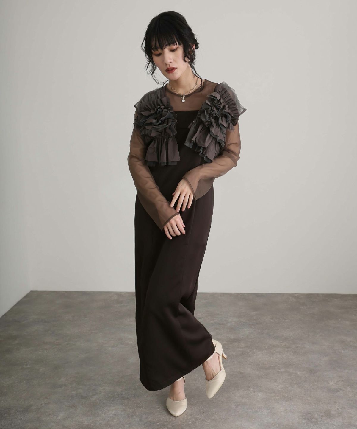 タフタチュールベスト＆ドレス 3点セット | PourVous