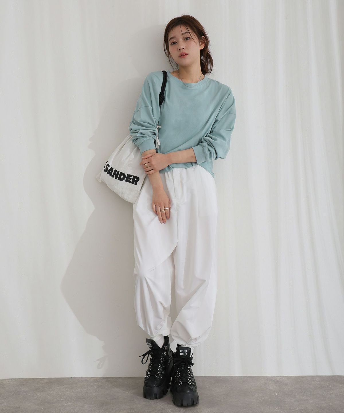 コットンゆったりロングスリーブカットソー