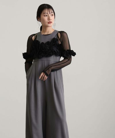 ラッフルビスチェ3点セットパンツドレス