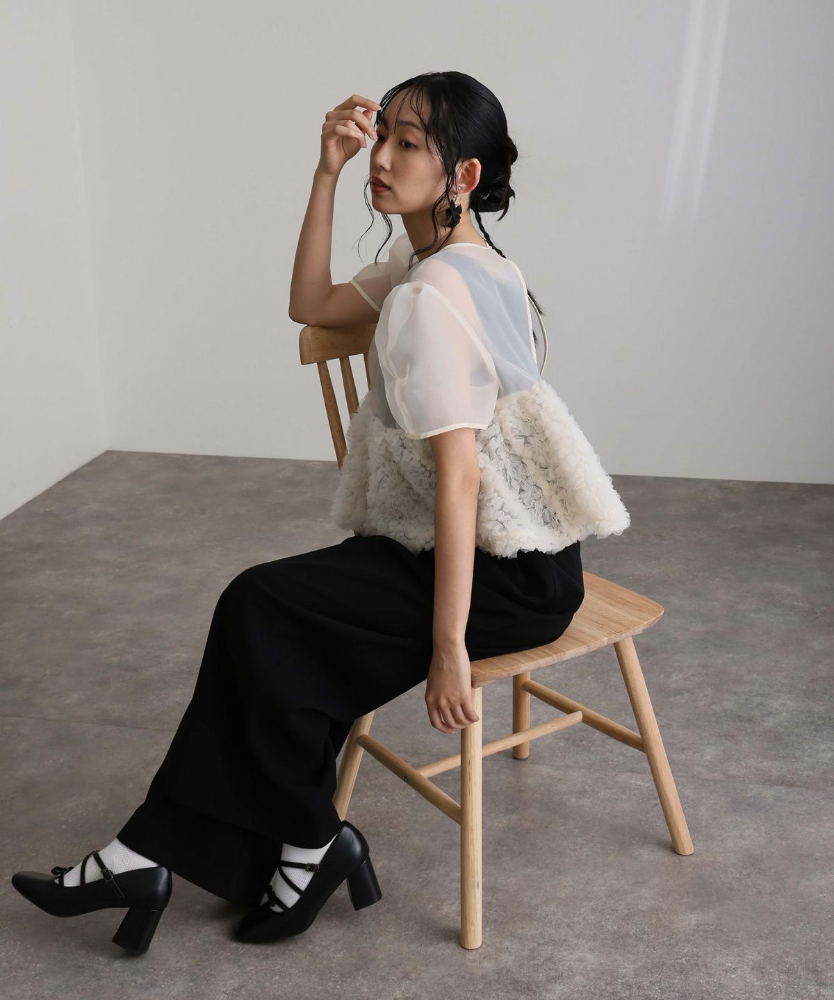 ペプラムセットアップパンツドレス 2点セット