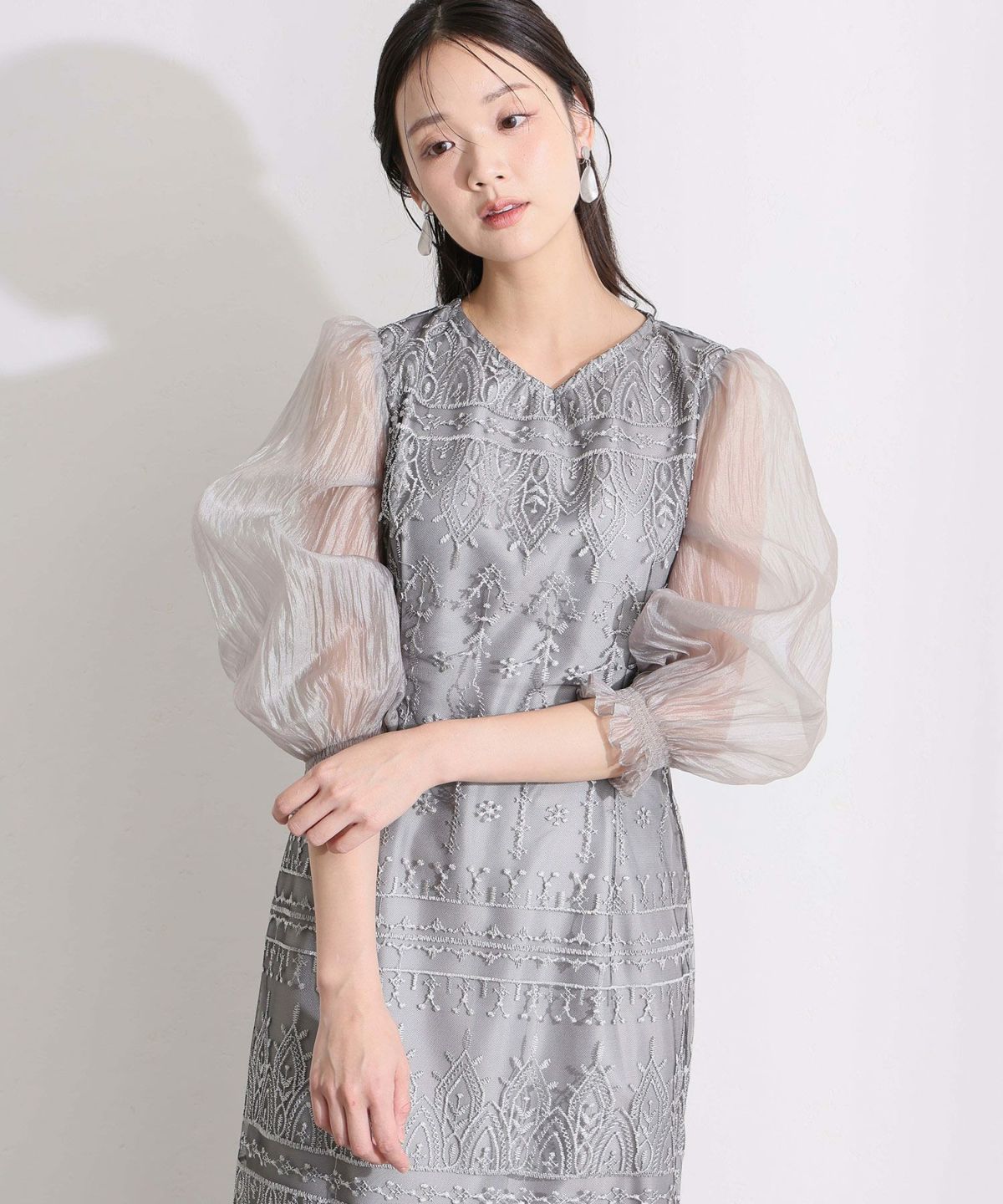 ❤︎　Pourvousドレス フラワースカラップドレス｜PourVousドレス専門