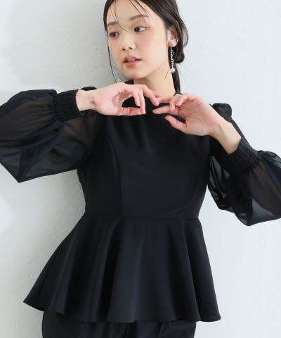 ペプラム2点セットパンツドレス