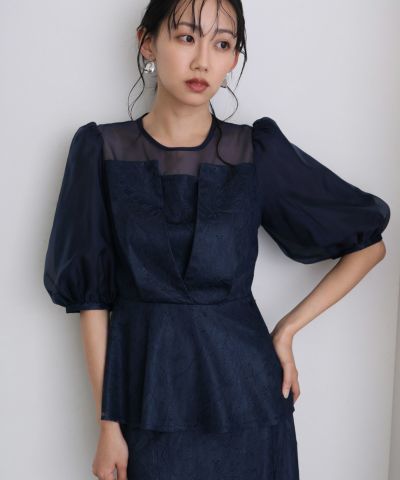 ペプラムビスチェ2点セットドレス