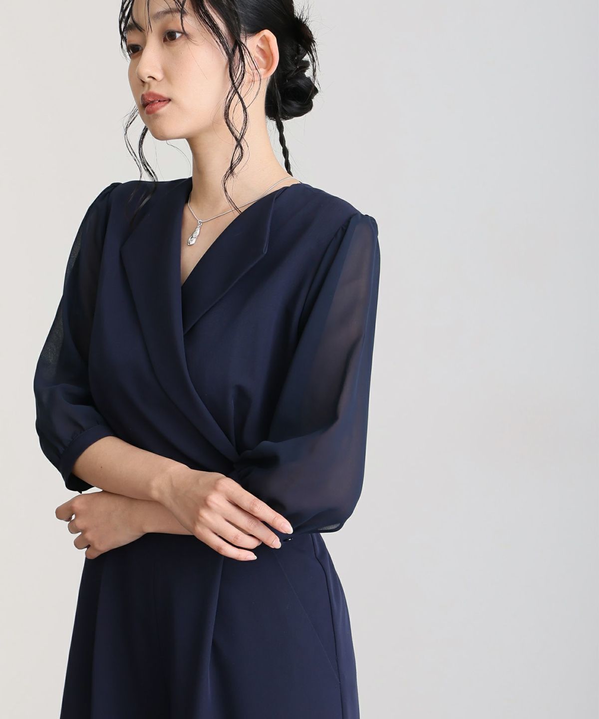 オープンカラーオールインワン