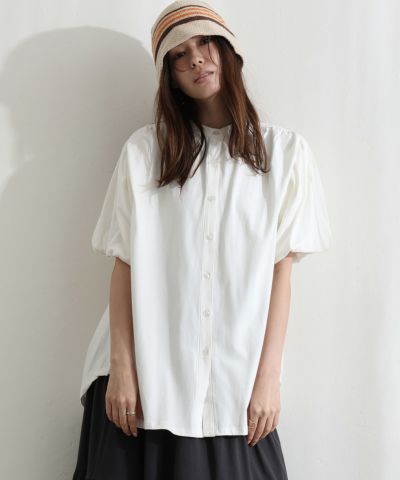 ブラウス風パフスリーブカットソー