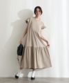 袖フレアノースリーブワンピース