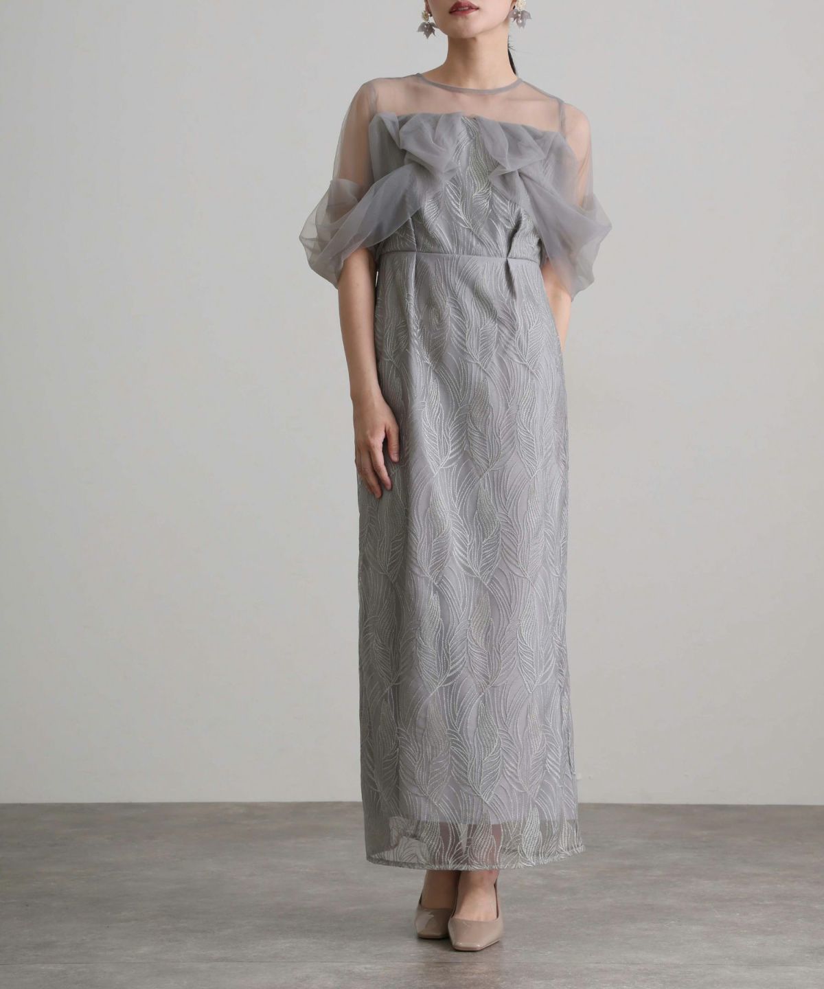 【wanページ】トルネード ペンシル ドレス グレー トルネードペンシルドレス | PourVous（プールヴー）パーティードレス