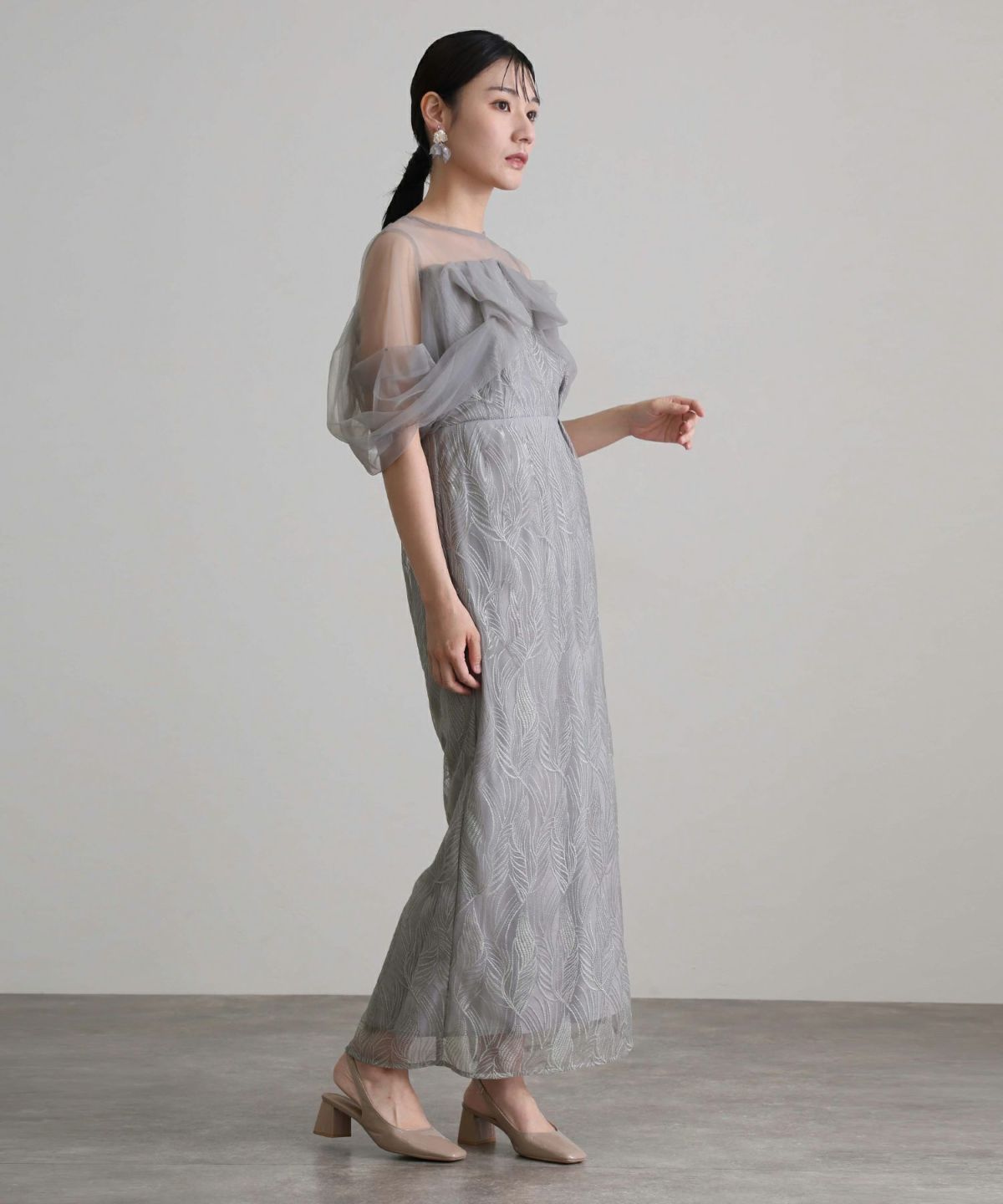 【wanページ】トルネード ペンシル ドレス グレー トルネードペンシルドレス | PourVous（プールヴー）パーティードレス