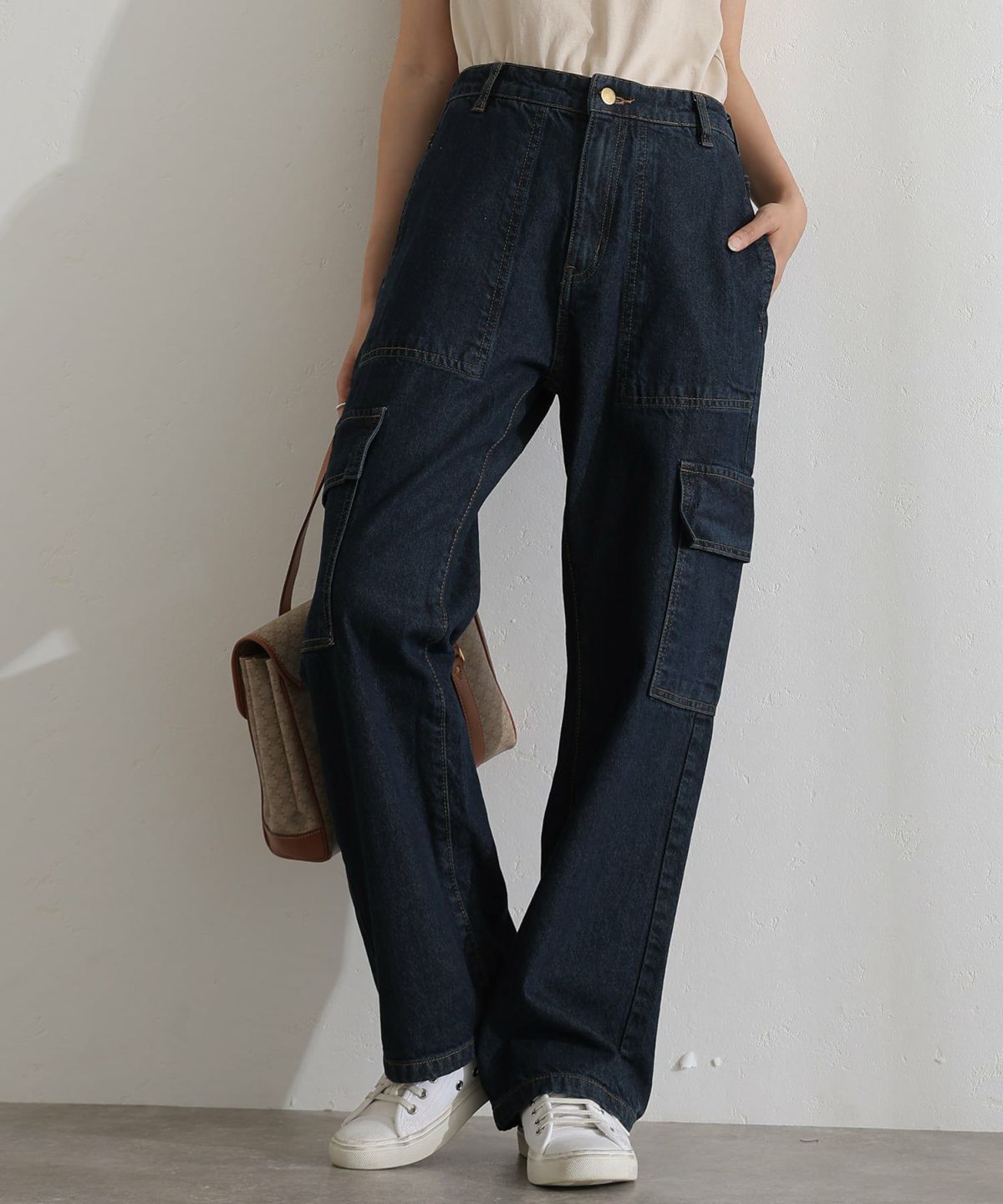 ヴィンテージ風ポケット加工カーゴパンツ