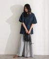 エアリーデニム 袖パフスリーブシャツ