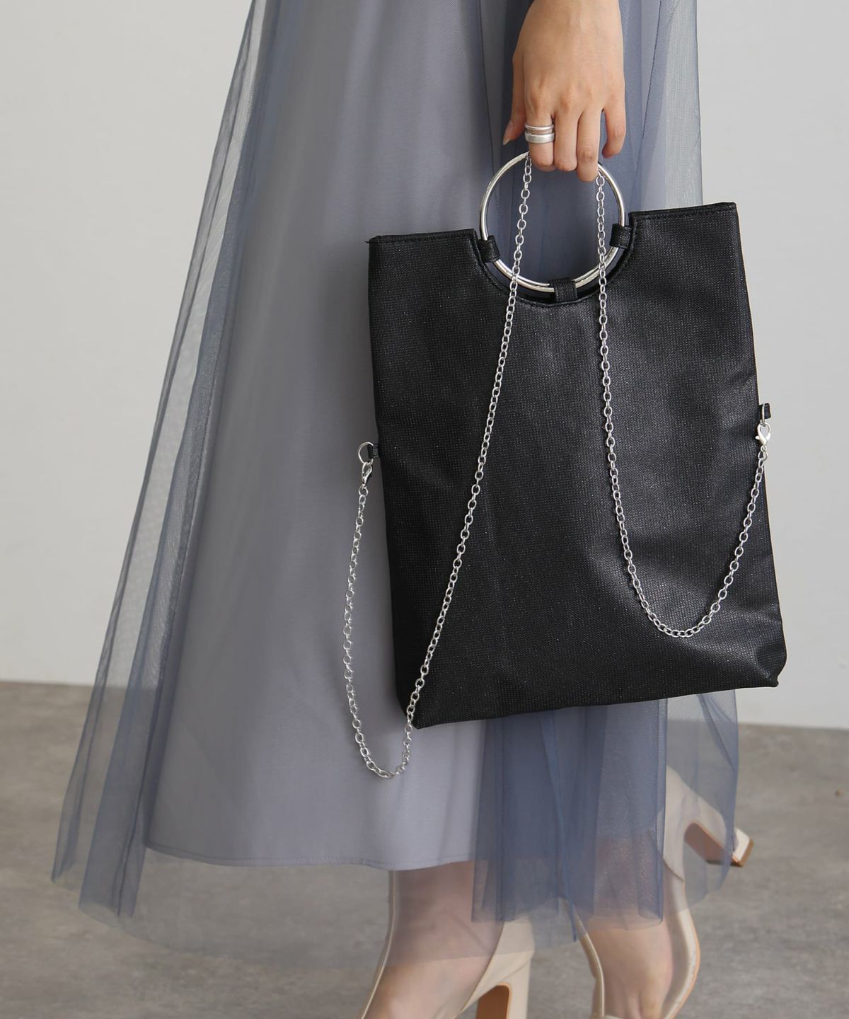 3WAYリングラメグロウトート