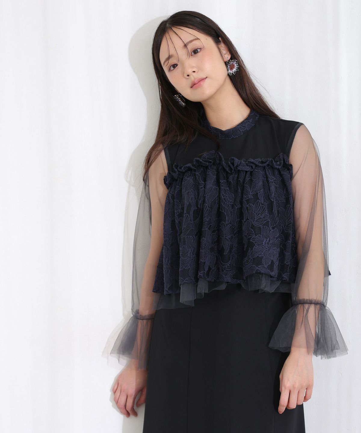 クラシカルシフォンレイヤードパーティドレス