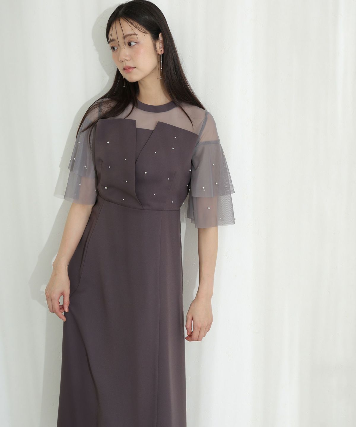 パールつきビスチェ風ドレス