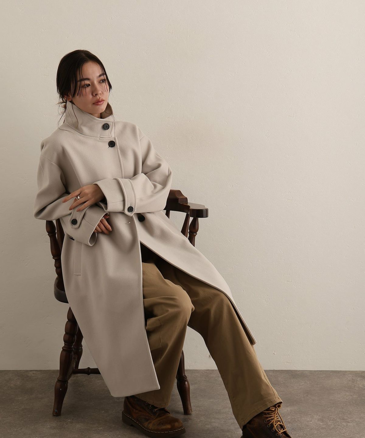 フェイクウールコート