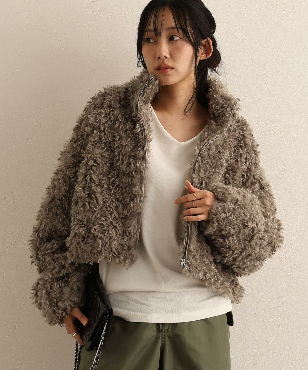 カルガンラム風 フェイクファー ジャケット