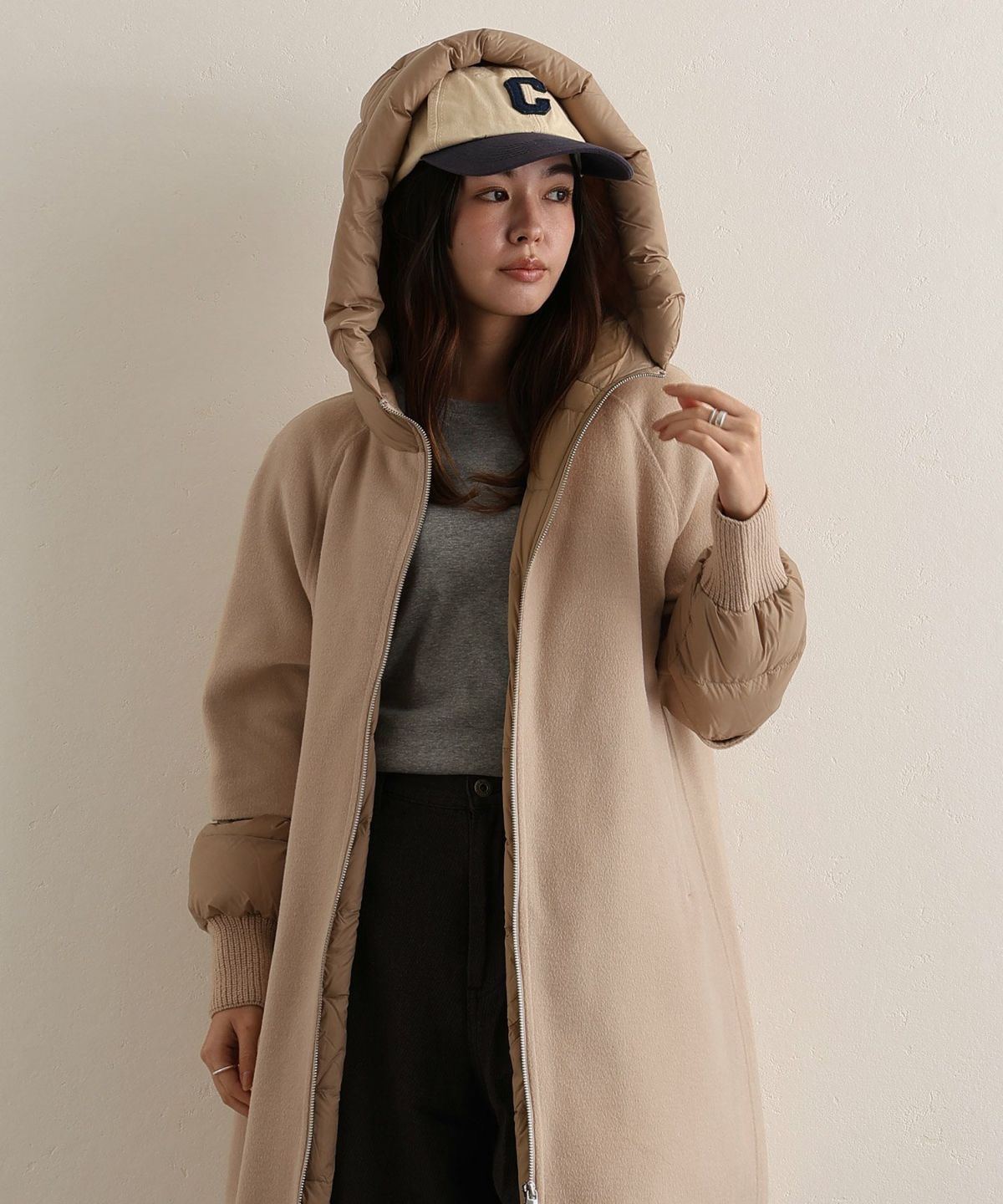 ウールコート ダウンライナー付き